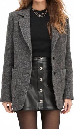 Favorite Daughter Cheshire Twill Coat In Grey Twill