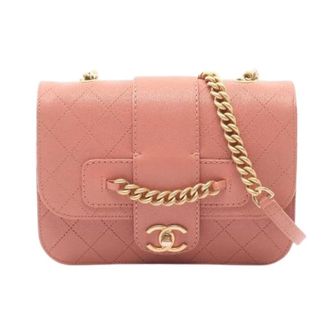 Chanel Pre-owned Matelasse Leren Schoudertas - Dames - Pre-owned - Roze - Maat: ONE Size Leer