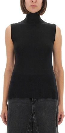 Sportmax Vertigo High-Neck Virgin Wool Tank Top