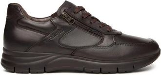 Nero Giardini Leren sneakers met rits- gemaakt in Itali&euml; - Heren - Sneakers - Bruin - 42 EU - Schoenen