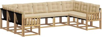vidaXL Conjunto De Sof&aacute;s De Exterior 9 Uds. Y Beige Vidaxl