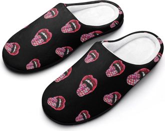 Generic Kiss My Bricks Cotton Slippers for Women Indoor Outdoor Slipper Slip-On Memory Foam Home Shoes