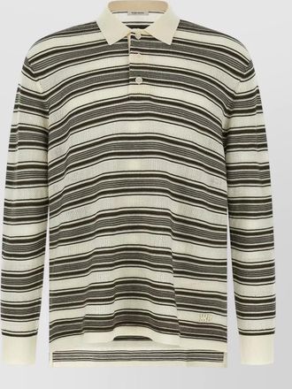 Wales Bonner striped long-sleeve polo shirt