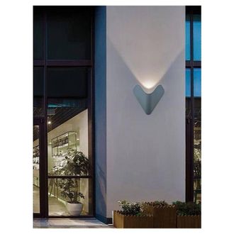 Trade Shop Trade Shop Traesio - Trade Shop - Applique Led Esterno Parete 12w Alluminio Grigio Luce Fredda Calda Naturale Es61