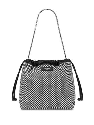 Moschino logo-patch shoulder bag - Black