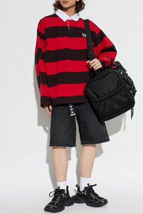 Balenciaga Denim Shorts With Belt, Mens, Black