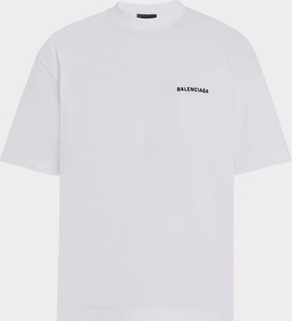 Balenciaga Mens Jersey Vintage-Logo T-Shirt