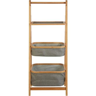 Premier Housewares Carrick 3 Tier Storage Unit Corner Shelf Corner Wall Shelf Rustic Small 26 x 10
