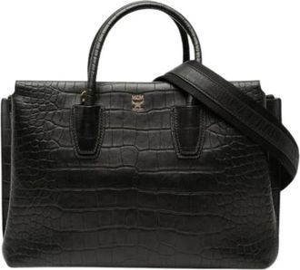 MCM Pre-owned Mila Leren Tote Bag - Dames - Vintage Shopper - Zwart - ONE Size - Leer - Vintage