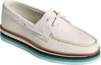 Sperry Top-Sider Womens Authentic Original Stacked Boat Shoe In White