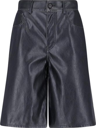 Maison Margiela Black Faux Leather Straight-Leg Shorts