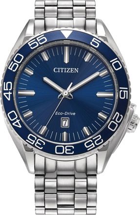 Citizen Mens Eco Drive Blue Dial Watch