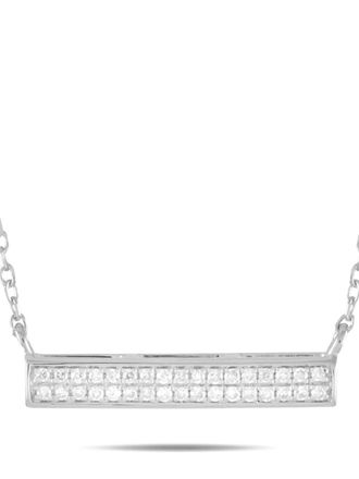 Luxury Bazaar pre-owned 14K white gold pendant diamond necklace - Silver