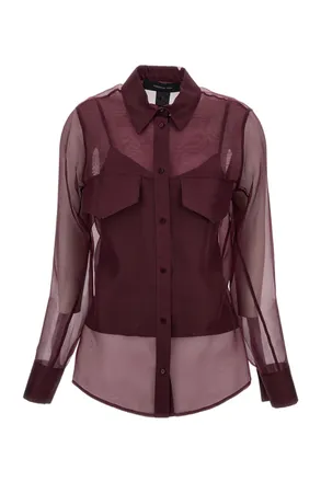 Federica Tosi Sheer Silk Organza Blouse with Pointed Collar