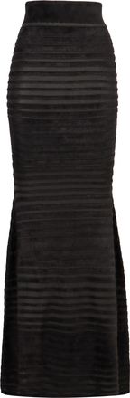 Nina Ricci Womens Flared Knit Skirt - Black viscose - Size Medium