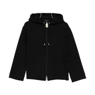 Emporio Armani Zip-throughs, female, Black, Size: XS Zip-fastening Hoodie