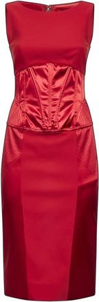 Dolce & Gabbana Midi Kleedjes - Dames - Feestkleedjes - Rood - S - Kleedjes