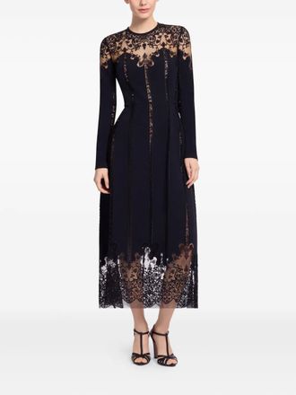 Elie Saab Cady midi dress - women - Rayon/Silk/Polyester - 38 - Black