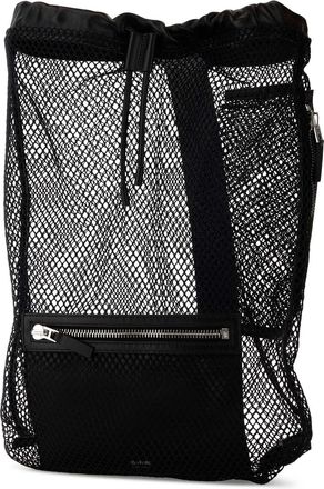 Tom Ford Mens Mesh Backpack Black Nylon Calf Leather