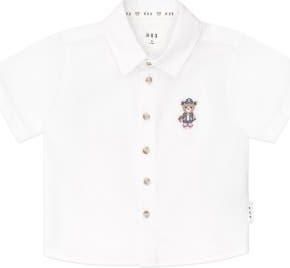 Huxbaby Varsity Hux Short Sleeve Shirt in White at Nordstrom, Size 6-12M Au