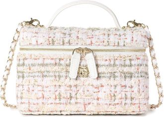 Tiffany & Fred Tweed & Leather Mini Top-Handle Bag