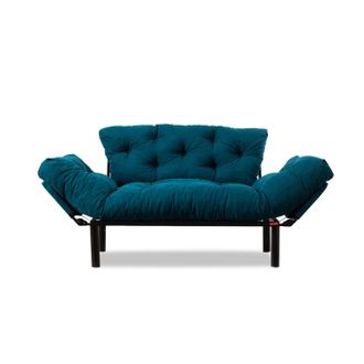 Les Tendances Sof&aacute; Cama, Sof&aacute; De Dos Plazas, Cama De Invitados Sofa-bed Azul Petr&oacute;leo
