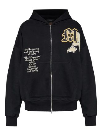 Amiri logo-appliqu&eacute; full-zip hoodie - Black
