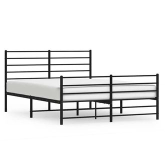 Berkfield Home Metal Bed Frame with Headboard & Footboard Black 120x200 cm | Size: Small Double