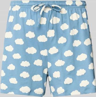 Jake*s Casual Pyjama-Hose mit elastischem Bund und Tunnelzug in Bleu, Größe XS
