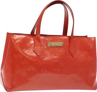 Louis Vuitton Wilshire Handbag Monogram Vernis Orange Patent_Leather Bag (Pre-Owned)