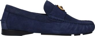 Versace Blue Leather Slip-On Mens Loafers