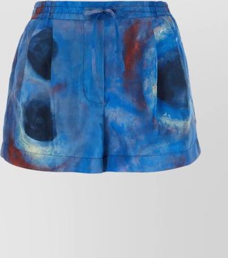 Marni silk shorts with elastic waist and tie detail