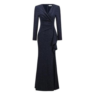 Joseph Ribkoff Sparkle Knit Wrap Gown - Dames - Feestkleedjes - Blauw - L - Nylon - Kleedjes