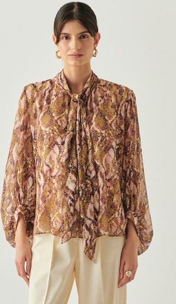 Exquise Sariyah Long Sleeve Blouse in Brown at Nordstrom, Size Xx-Large
