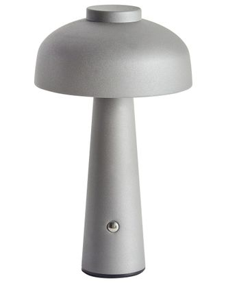 Beliani Beliani - Lampada Da Tavolo In Ferro Con Luce Led Wireless Fungo Grigio Agusan