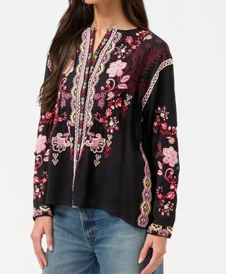 Johnny Was Womens Karol Shirt In Black