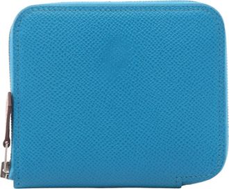 Herm&egrave;s Blue Epsom Leather Coin Purse/Coin Case (Pre-Owned)
