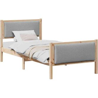 vidaXL Estructura De Cama Con Cabecera Gris Claro 90 X 200 Cm Tela Vidaxl