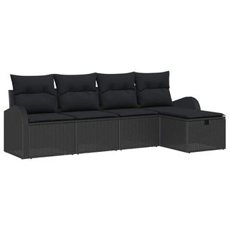 vidaXL Vidaxl Set Di Divani Con Cuscino Con Archiviazione Nero