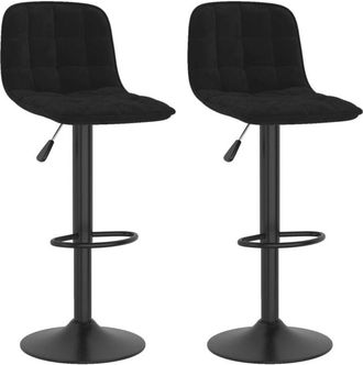 vidaXL Bar Stools 2 pcs Black Velvet Vidaxl