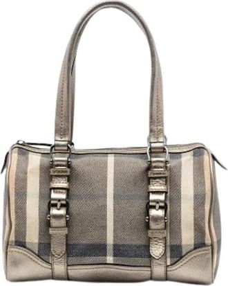 Burberry Pre-owned Handbags, female, Beige, Size: ONE SIZE Pre-owned Boston Bag