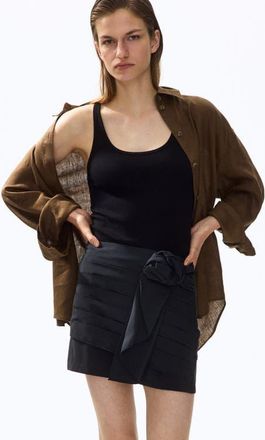H&M Appliqu&eacute;d Mini Skirt in Black at Nordstrom, Size 10