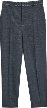 Moschino Pantalone Alta Sartoria - Dames - Slim Fit Broeken - Grijs - L - Wol - Broeken