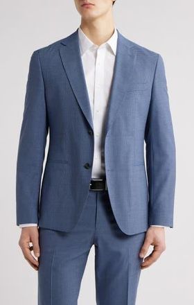 BOSS Huge Slim Fit Houndstooth Microcheck Sport Coat in Medium Blue at Nordstrom Rack, Size 40 Long