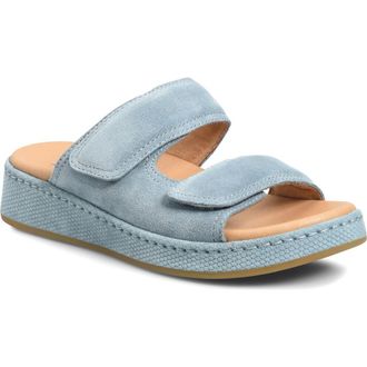 B&oslash;rn Vivian Wedge Sandal in Light Blue Suede at Nordstrom Rack, Size 10