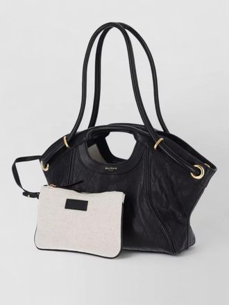 Balmain shoulder bag dual handles gold tone hardware