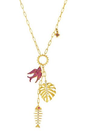 Hueb Penka 18K Gold Necklace in Yellow Gold/Pink at Nordstrom