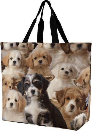 Generic Cute Pet Dogs Handbag Portable Shopping Bag Foldable Shopping Bags For College Yoga Beach