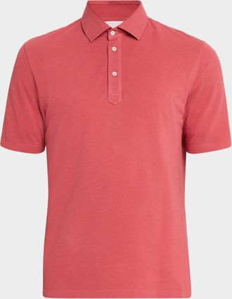 Brunello Cucinelli Mens Slim Fit Cotton Jersey Polo Shirt