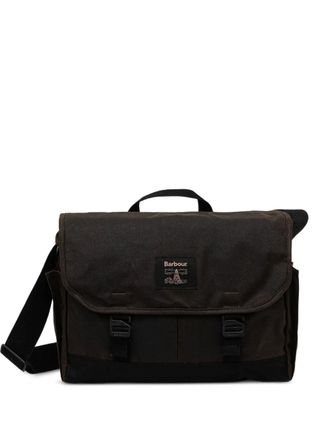 Barbour logo-patch satchel - unisex - Cotton/Polyester/Polyester/Cotton - One Size - Brown